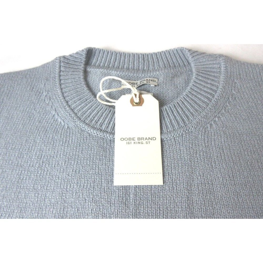 OOBE Brand Men's Samson Crew Neck Cashmere Sweater Light Blue NWT - Picture 2 of 7